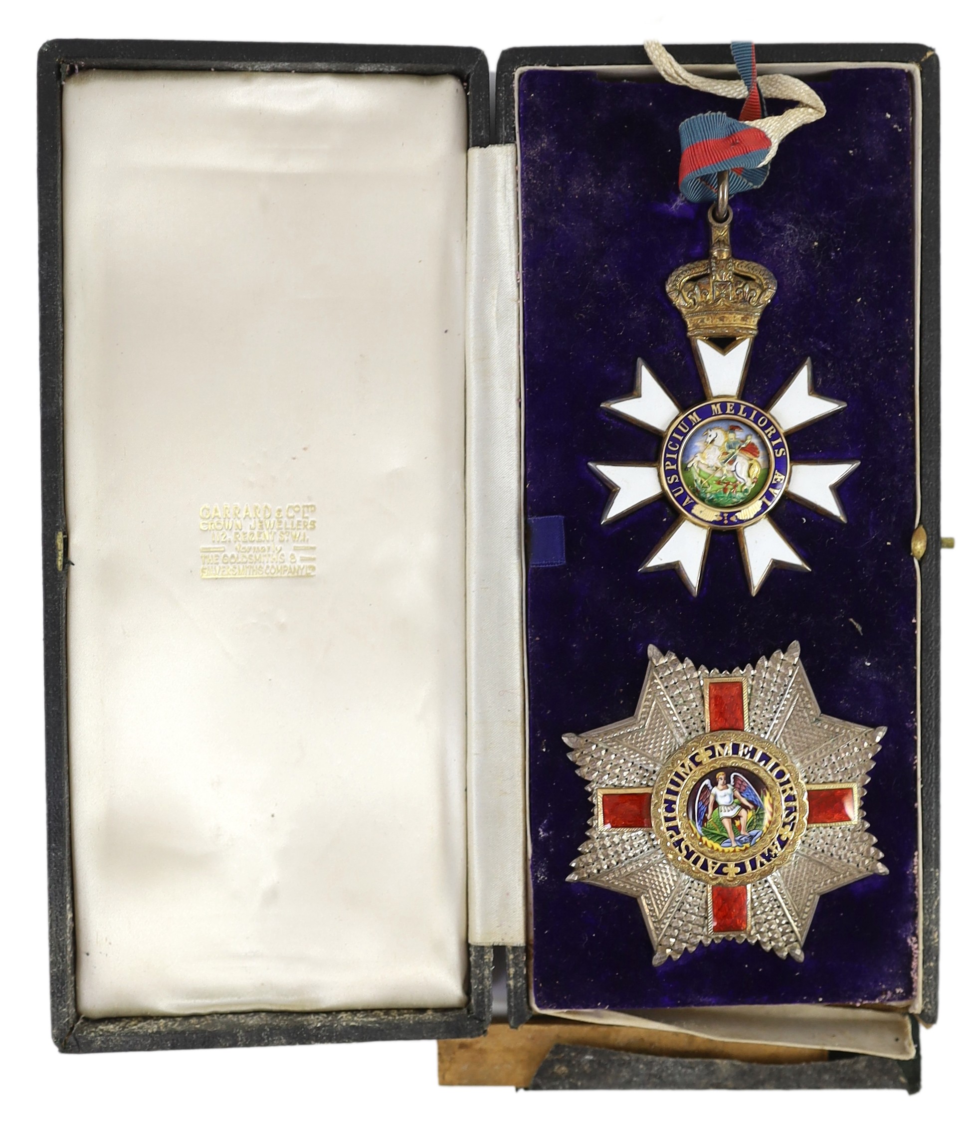 Orders and medals, a KCMG and CVO to Sir Oswald Raynor Arthur (1905-1973) and a GCVO and MBE awarded to other family members